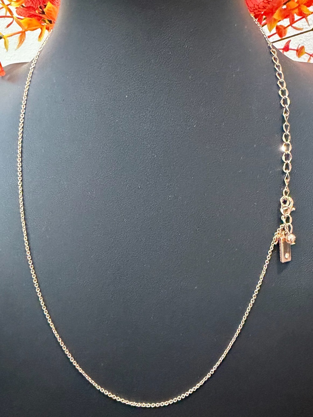 Kate Spade New York Rose Gold Tone Delicate Cable Chain Necklace 17”+ 3”Extender
